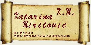 Katarina Mirilović vizit kartica